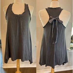Splendid space gray bow tie back Sleeveless tank Top large